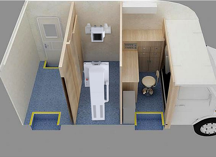 車載DR的應用場所：體檢車、醫(yī)療車、方艙醫(yī)院等